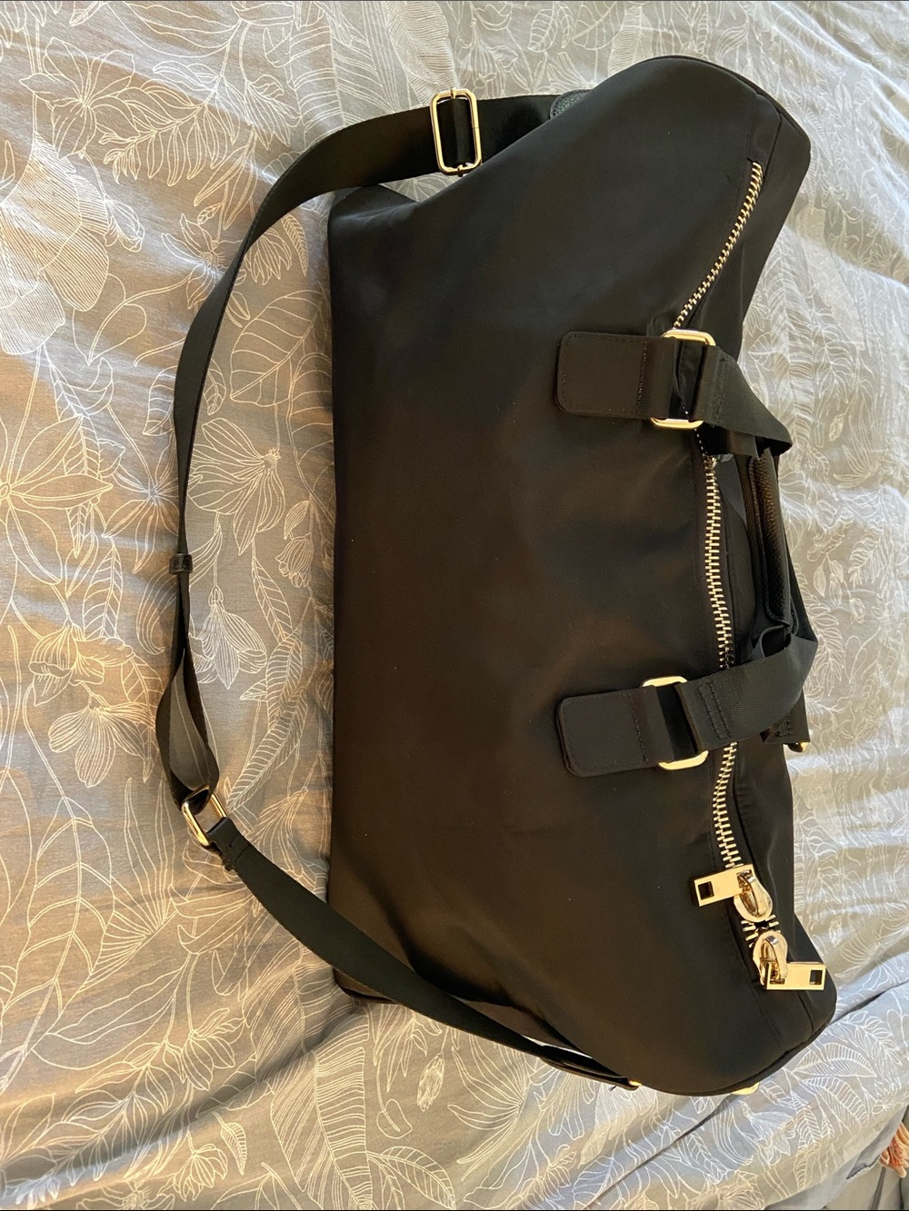 Stoney Clover Lane Black Duffel Bag with Gold Hardware